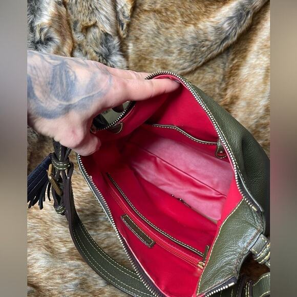 Vintage 1970 Dooney & Bourke Sophie Florentine Leather Block Hobo Shoulder - Picture 10 of 15